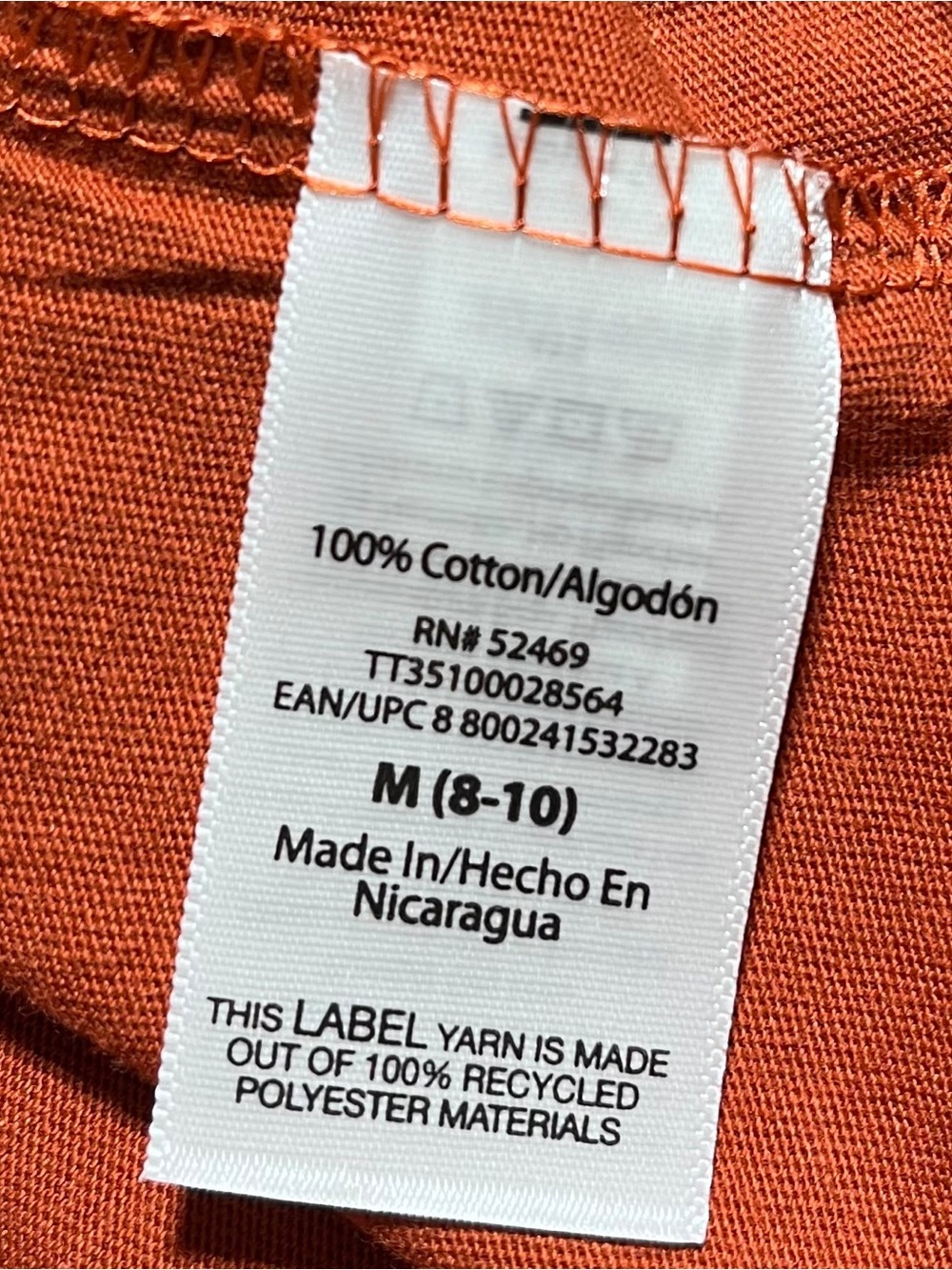 Time And Tru Womens Long Sleeve Core Tee Size Medium 8-10 Auburn Sun - Picture 7 of 9